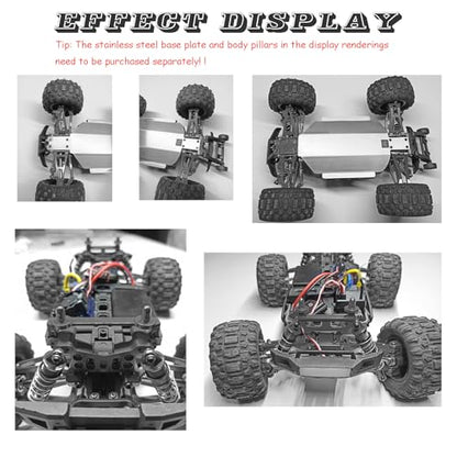 Compatible with Hyper GO RC Car Parts, 1/16 Metal Upgrade Aluminum Accessories, Replacement Parts kit for H16BM H16GT H16DR H16 MJX 16207 16208 16209 16210 (Gray) - color: Gray
