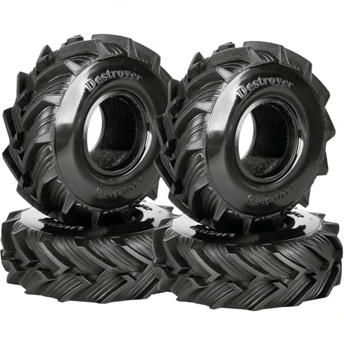 RC 1.0 Beadlock Tires for 1/18 TRX4M / Ascent-18 / SCX24 / FCX24 RC Crawler,1.0 In High Traction High Grip Rubber Tires w/Foam Insert,Style 2 - style: Style2(4pcs)