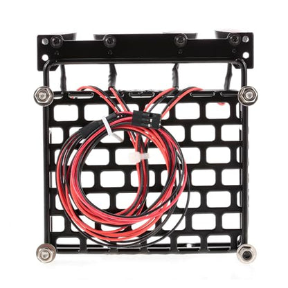 HUIOP RC Luggage with Light, Roof Rack Luggage Carrier with Light Bar for 1/10 RC Crawler Axial SCX10 D90 110 TRAX4 HSP RC Car Parts