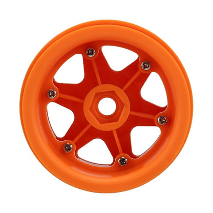 4PCS Plastic 2.2 Inch Beadlock Wheel Rim Wheel Hub 12mm Drive Hex Compatible with 1/10 RC Crawler Car for Axial SCX10 90046 TRX4 Wraith RR10 Capra(Orange) - color: Orange