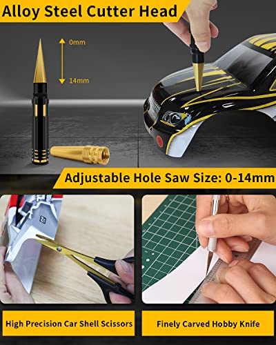 GLOBACT RC Repair Tool RC Screwdriver Kit for 1/8 1/10 RC Car, 26Pcs | Including RC Car Stand, RC Hex Driver Set, RC Plier, Screws Tray, Wrench, Body Reamer