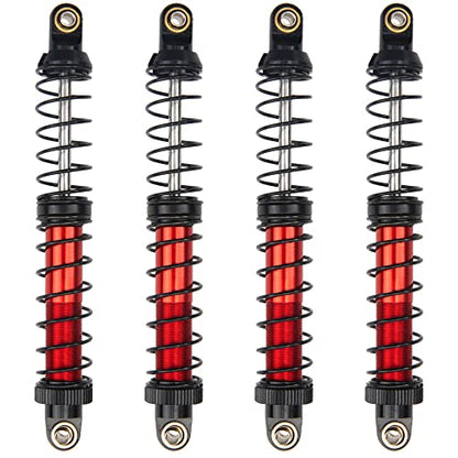 4Pcs Vgoohobby Metal Shocks Absorber Adjustable Dampers Compatible with Axial SCX10 Traxxas TRX4 D90 90046 Redcat Gen7 1/10 RC Crawler Car (Red,110mm)