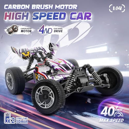 1/14 Scale Fast RC Cars, 4WD Off-Road Remote Control Trucks 40KM/H Speed for Adults and Kids Boys, All Terrain Truck Toys Gifts - style: 144016