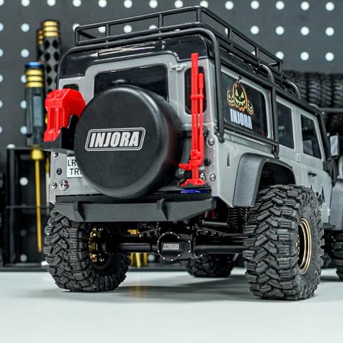 INJORA Rear Axle - +4mm Extended CNC Aluminum Axle for TRX4M Upgrade 1/18 RC Crawler Car - size: Rear