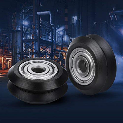POM Plastic Pulley Wheels with Bearings for Europe Standard 2020 Profile, Double V Groove Passive Perlin Wheel Linear Roller Guide Rollers for 3D Printer CNC Router (20-Pack)