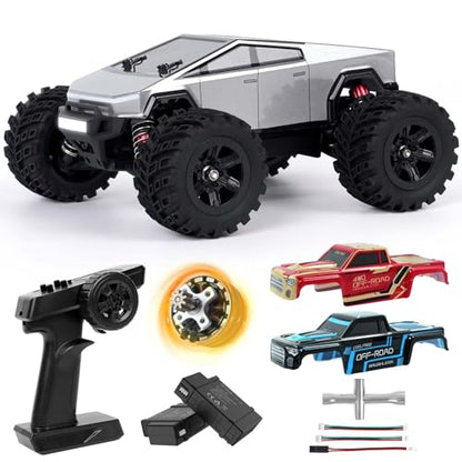 JT20W-V2 1/20 Scale 4WD Brushless RC Car for Adults,45KPH High Speed Hobby RC Truck,4x4 Waterproof Off-Road Remote Control Electric Vehicle,All Terrain RTR Fast Buggy with 2 Lipo Batteries