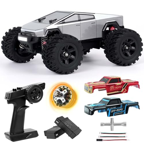 JT20W-V2 1/20 Scale 4WD Brushless RC Car for Adults,45KPH High Speed Hobby RC Truck,4x4 Waterproof Off-Road Remote Control Electric Vehicle,All Terrain RTR Fast Buggy with 2 Lipo Batteries