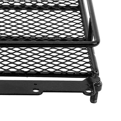 Metal ROOF Rack Luggage Carrier LED Light MN 1/12 RC Crawler Durable Practical RED Black Silver Applicable Remote Control CAR (Black) - color: Black