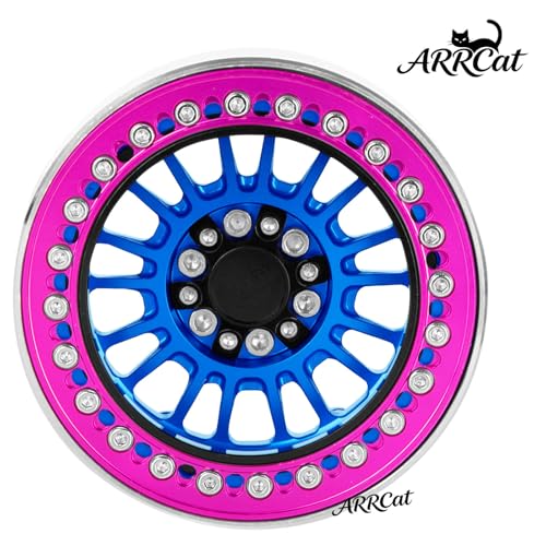 Alloy 2.2 Beadlock Wheels Rims for 1/10 TRX4 TRX6 SCX10 SCX10 II SCX10 III SCX10 Pro Gen7/8 D90 VS4-10 MST CFX RC Crawler Car,RC 2.2 Beadlock Wheel Off Road Buggy Rally RC Truck Wheel,Navy Blue - color: Navy Blue - (Alloy 2.2 Beadlock)