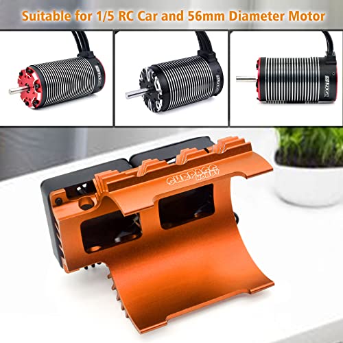 RC Cooling Fans 16000RPM,40mm Dual Car Motor Cooling Fans with Metal Heatsink for 1/5 1/6 Scale RC Car Truck Diameter 55-58mm Motor (Orange) - style: Orange