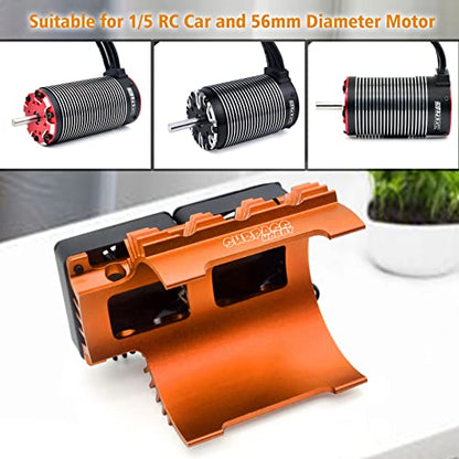 RC Cooling Fans 16000RPM,40mm Dual Car Motor Cooling Fans with Metal Heatsink for 1/5 1/6 Scale RC Car Truck Diameter 55-58mm Motor (Orange) - style: Orange