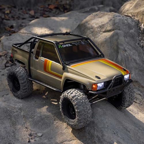 Axial SCX10 III 1987 Toyota SR5 4X4 RC Truck 1/10, Tan | RTR Brushed Rock Crawler, AXI-2062T1, Lipo Battery and Charger Not Included - color: Tan
