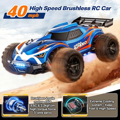 1/16 Brushless Fast RC Cars for Adults - Max 64KM/H Off Road Remote Control Car - High Speed 4X4 All Terrain RC Monster Trucks