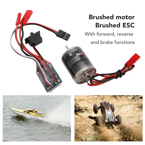 370 RC Brushed Motor ESC Combo, 31T Brushed Motor 30A Brushed ESC Low Noise RC Brushed Motor ESC with JST Plug for 1/16 1/18 RC Cars