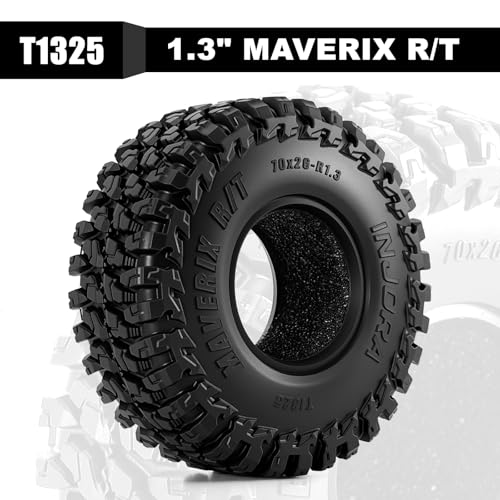 INJORA 1.3" MAVERIX R/T Tires 70 * 26mm for T1/18 1/24 RC Crawlers (T1325)