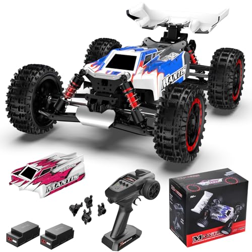 ITEFDTUTNE 1:16 Brushless Remote Control Cars, Max 62mph Off-Road All Terrain Electric RC Truck, 4WD RC Monster Truck with 2.4 GHz Remote Control and 2 3S Lipo Batteries
