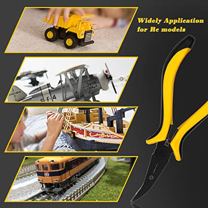 SPEEDWOX Curved Ball Link Pliers RC Tool Curved Tip Bent Head | Ball Joint Pliers, For RC Vehicles Airplane Car, Repair Tool RC Car Plane Tool R/C Pliers Black & Yellow