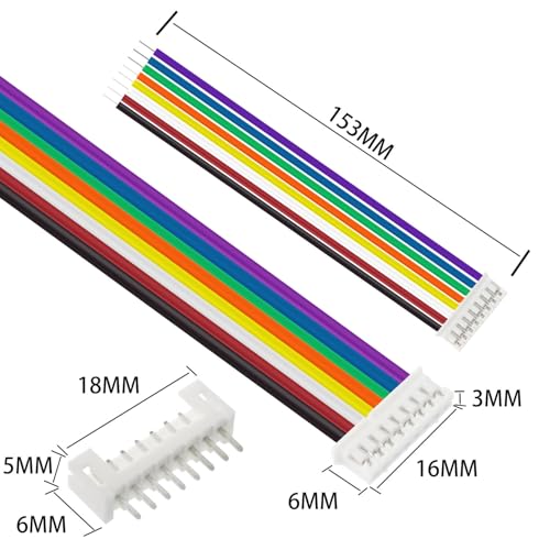 40Pcs Jst 2.0 Ph 8 Pin Connector Plug,Include 20pcs Mini 8 Pin Jst Ph2.0 Connector Plug Female with 150mm Cable Wire & 20pcs Male Micro Jst Ph2.0mm 8 Pin Connector Kit - size: Jst-2.0-Ph-8Pin-20pcs