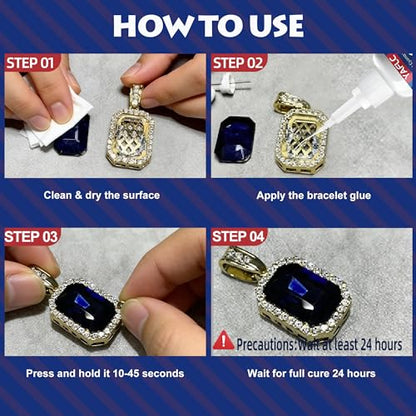 Jewelry Glue for Elastic String, Bracelet Glue for Elastic String 40g | Cyanoacrylate Glues for Jewelry Making, Knot Fixing Drip Adhesive, Plastic Bracelet, Metal and Stone, Bead Charms, DIY Crafts - style: Bracelet Glue