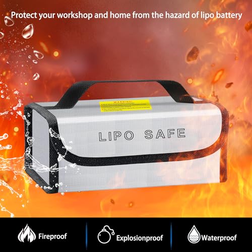 2PCS 230 * 80 * 100mm Lipo Safe Bag for Lipo Battery Pack Storage Charging Transport, Home Office Travel Fireproof Safe Storage Pouch - size: 230*80*100mm