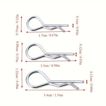 RC car Body Clips, R-Type Clips, and Battery Cover Clips. Suitable for 1/8, 1/10, and 1/18 Scale Model Cars. 60-piece RC car Body R-Type Clip Set,