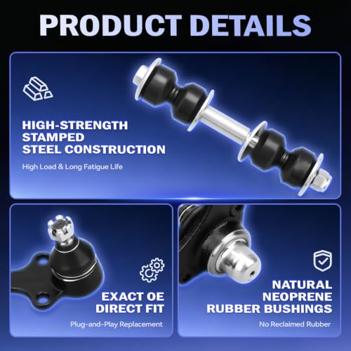 IRONTEK 12PC Set Front Suspension Kit for Toyota Pickup 1989-1995, RWD ONLY | Tie Rod Ends Ball Joints Sway Bar Links Center Link Idler Arm Replace ES2374 ES2376 K9223 K9343 K9645 K9647 DS1060