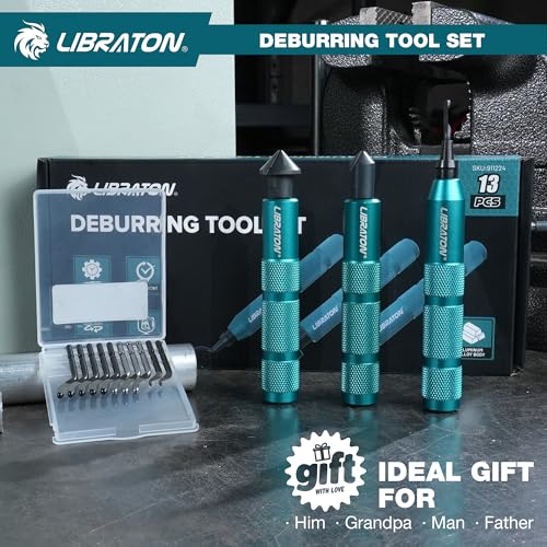LIBRATON Deburring Tool 3d Printing, Countersink Chamfering Reamer Tool | 360 Degree Swivel Deburring Tool for Metal, Resin, PVC, Copper, Plastic, Wood, Deburring Tool 3d Printing with 10 HSS Blades