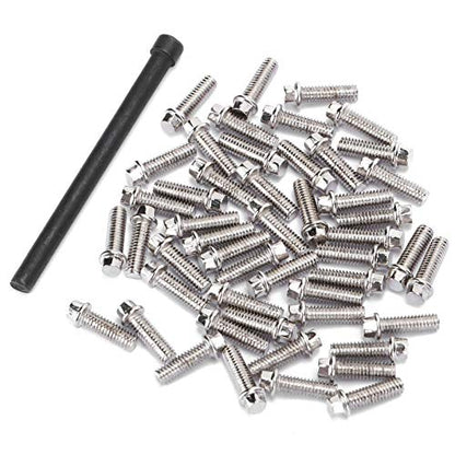 VGEBY RC Car Wheel Rims Screws Kit, Stainless Steel M2.5 50Pcs Durable Rust-Resistant Hub Lug Screws for 1/10 Scale RC Crawler Off-Road Vehicles, Hobbyists and Repair Enthusiasts