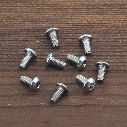 HELIFOUNER 100 Pieces M3 x 6mm, Thread Pitch 0.5mm, 304 Stainless Steel (18-8) Button Head Socket Cap Screws, Fully Threaded - size: M3 x 6mm