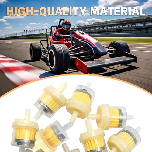 10PCS Gas Inline Fuel Filters with Magnet, Compatible with motorcycles, ATVs, quad bikes, go-karts, scooters, generator sets and similar equipment, 3/16 Inch Inline Fuel Filter