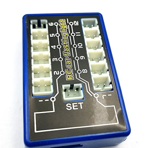 FainWan Rc Car Headlights Taillight Rc Truck Led Lights Flashing Light Lamp 12 LED 5 Operation Modes Compatible with 1/10 Rc Trucks, Crawler, Off-Road, Sport Racing