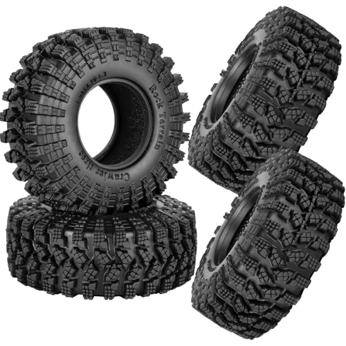 1.3" RC Crawler Tire Skins,Multi-Terrain Soft Sticky Rubber Tires(70 * 26mm) for TRX4 SCX24 FCX24 Ascent-18 1/18 1/24 Off-Road RC Car Upgrade Parts,4PCS (Style C) - style: StyleC(4PCS)
