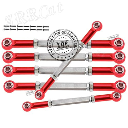 Turnbuckles Camber Links Upgrades Parts for Ecx 1/10 2WD Ruckus Axe Brutus Circuit AMP MT AMP DB AMP Crush K&N Torment,6PCS Aluminum Adjustable Turnbuckles,Replace ECX1046,Red - color: Red - Link Set