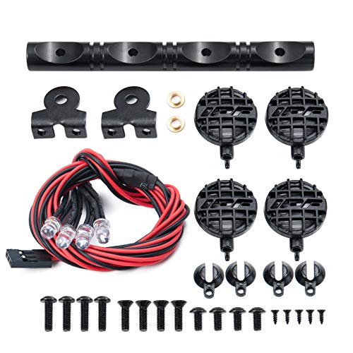 RC-Hub LED Roof Lamp Lights Bar 4 LEDs for 1/10 RC Crawler Car SCX10 - color: 4 leds
