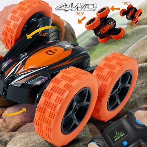 FREE TO FLY Remote Control Car Rc Cars - Drift High Speed 4Wd Off Road Stunt with 360° Flips - Christmas Birthday Gifts Racing Toys for Kids Age 8-12 6-8 3-5 - color: Orange