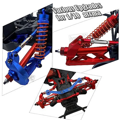 Upgrades Part for 1/10 Senton/Granite 4X4, Alloy Front Rear Shocks&A Arms&Front Steering Block Knuckles & C-Hubs Caster Blocks & Rear Hubs&Adjustable Turnbuckles Camber Links,Red