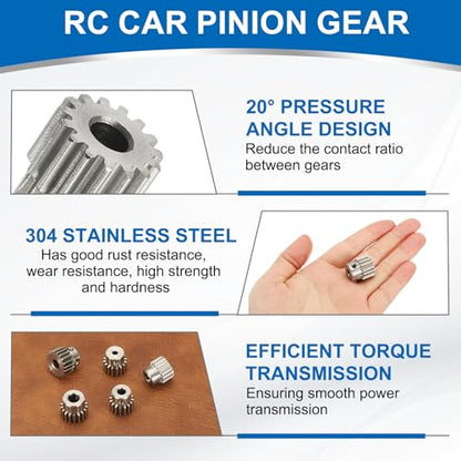 uxcell 2Pcs 1 Mod 15T Spur Gear 6mm Bore, 304 Stainless Steel Pinion Gear, 20°Pressure Angle, for Spur Rack and RC Model Car or Motor DIY(14mm) - size: 1 Mod 15T, 6mm x 14mm