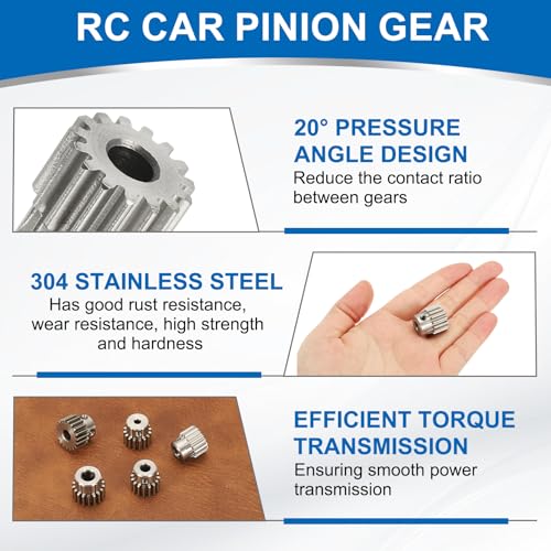 uxcell 2Pcs 1 Mod 15T Spur Gear 6mm Bore, 304 Stainless Steel Pinion Gear, 20°Pressure Angle, for Spur Rack and RC Model Car or Motor DIY(14mm) - size: 1 Mod 15T, 6mm x 14mm