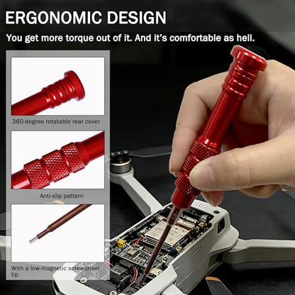 RC Screwdriver Set 11-in-1 Precision Repair Kit | Hex 0.9-2.0mm, T5/T6, PH0/PH1, Slotted 2.0, for RC Cars, SCX24, TRX4M, FPV drones