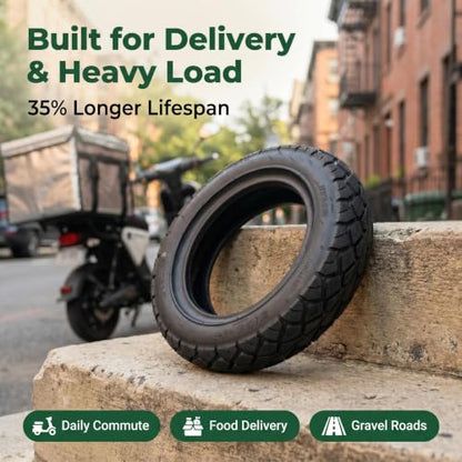 10 Inch Electric Scooter Tire, 3.00-10 8PR Steel Wire Tubeless Tire, 8pr 10in Off-Road Non-Slip Wear-Resistant Thick Rubber for Motorcycle, Scooter, E-Bike, Mopeds Tires with 10 Inches Rims, 2PC - size: 3.00-10 Steel Wire Tubeless Tire