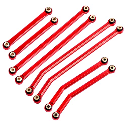 High Clearance Front Links Set for Axial SCX24 Gladiator AXI00005, 8PCS (Red) - color: Red