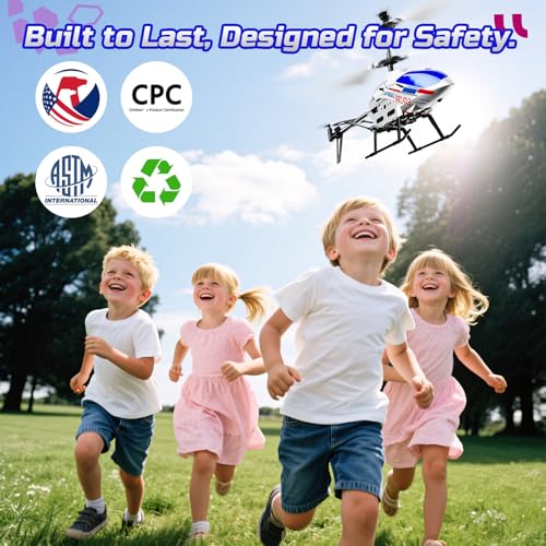 DEERC Remote Control Helicopter, 3.5 CH Altitude Hold RC Helicopters w/Gyro for Beginner, 2 Shells LED Light One Key Take Off/Landing, 2.4GHz Aircraft Indoor Flying Toy for Kids Boys Girls