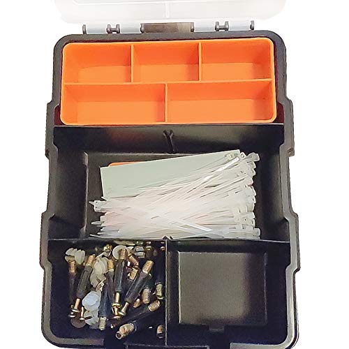Small Tool Parts Box, Plastic Tool Storage Case, Home Hardware Organizer with Removable Dividers, Small Toolbox for Nails, Screws, Nuts and Bolts, 10-Compartment - size: 15.5x22.5x5.6cm/6.1x8.9x2.2in
