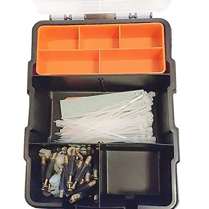 Small Tool Parts Box, Plastic Tool Storage Case, Home Hardware Organizer with Removable Dividers, Small Toolbox for Nails, Screws, Nuts and Bolts, 10-Compartment (Pack of 2) - size: 15.5x22.5x5.6cm/6.1x8.9x2.2in (Pack of 2)