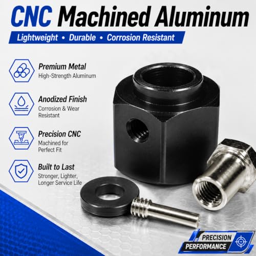 4PCS 12mm Hex Hub 10mm Offset Wheel Hex Extension for Traxxas TRX4 TRX6 | CNC Metal Wheel Spacer for RC Crawlers Helps Increase Track Width and Side-Hill Stability Reduce Vibration Add Tire Clearance - color: black