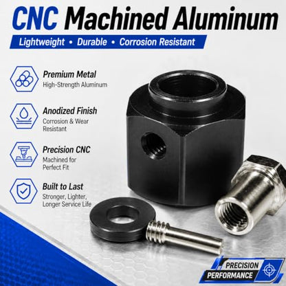 4PCS 12mm Hex Hub 10mm Offset Wheel Hex Extension for Traxxas TRX4 TRX6 | CNC Metal Wheel Spacer for RC Crawlers Helps Increase Track Width and Side-Hill Stability Reduce Vibration Add Tire Clearance - color: black