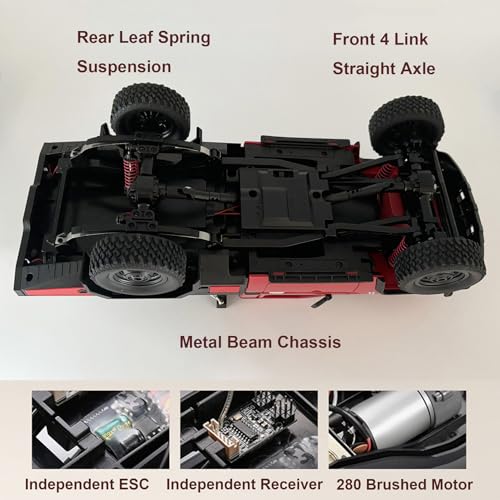 HLSFWDRIVE MN82T RC Crawler 1/12 RC Truck with Crane Hook All Terrain | Remote Control Rock Crawler 4x4 Hobby Car for Adult 280 Motor 2 Speed Proportional Control Upgraded ESC Receiver