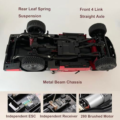 HLSFWDRIVE MN82T RC Crawler 1/12 RC Truck with Crane Hook All Terrain | Remote Control Rock Crawler 4x4 Hobby Car for Adult 280 Motor 2 Speed Proportional Control Upgraded ESC Receiver
