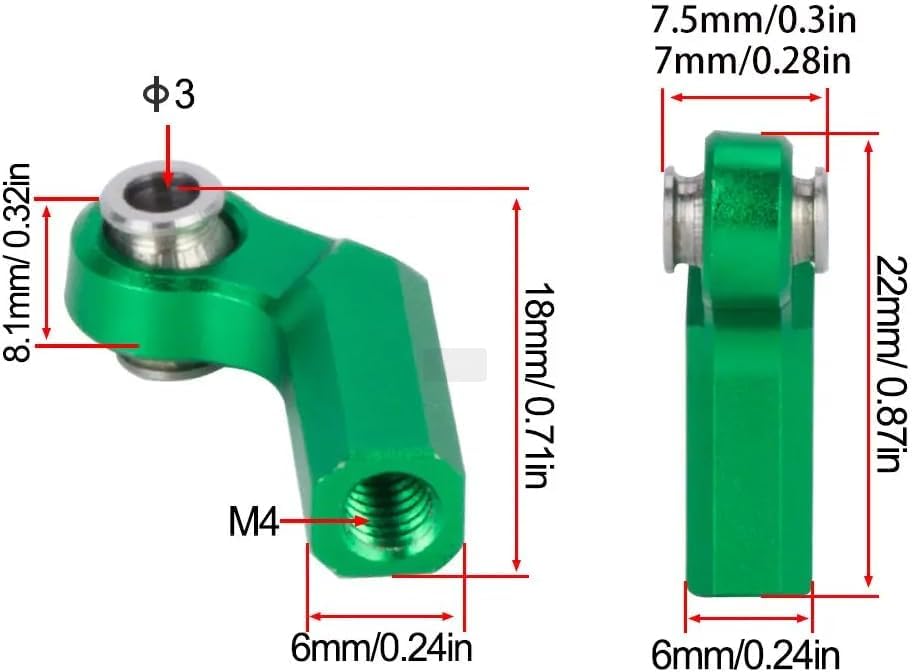 1/10 RC Crawler Rod Ends,4pcs M4 Aluminum Chassis Link Steering Rod Straight Rod Ends/Bend Rod Ends for 1/10 RC Crawler SCX10 TRX4 Capra VS4-10 Wraith ((Straight 7mm Red)) - color: (Straight 7mm Red)
