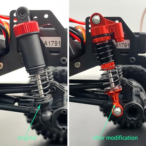 QUE-T 2.09 inch Shocks Kits for Redcat Ascent18 Aluminium Shock Absorber 1/18 RC Crawler Upgrade Parts,Pack of 4 (Red) - color: Red